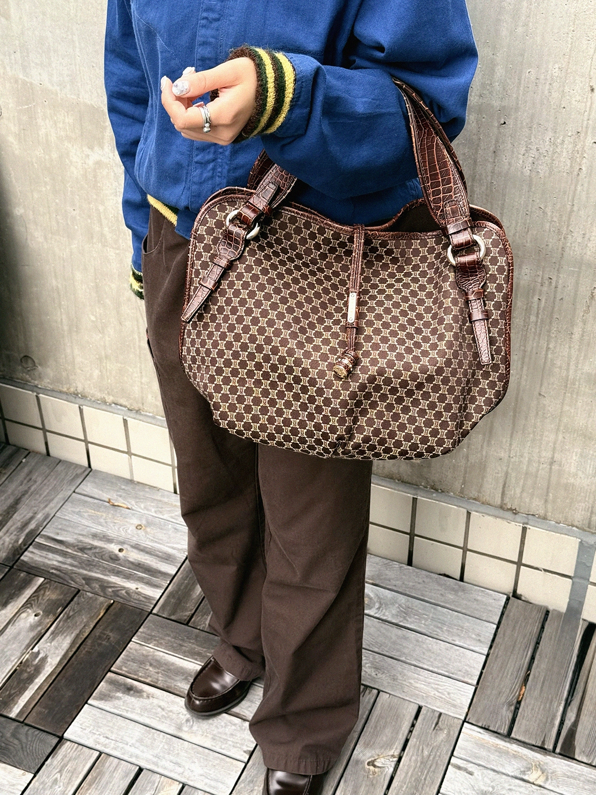 Celine ハニカムパターン ボストンバッグ